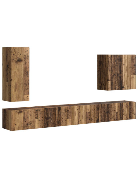 Montaggio a parete 6 pcs Legno vecchio