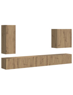 Montaggio a parete 6 pcs Rovere artigianale 2