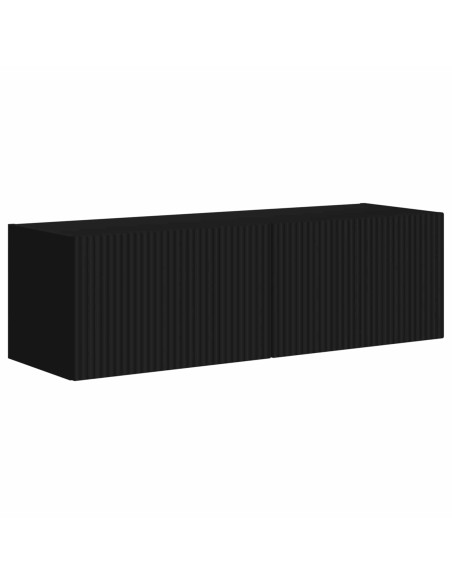 Set di Mobiletto da TV a Parete 6 pz Nero