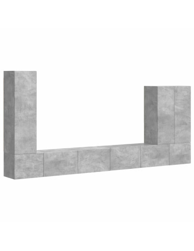 Montaggio a parete 6 pcs Grigio cemento