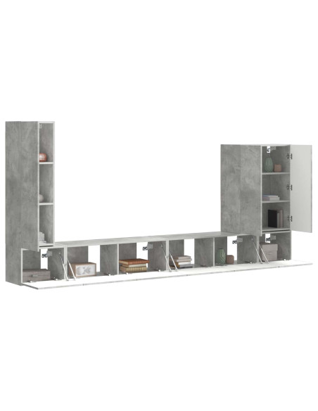 Montaggio a parete 6 pcs Grigio cemento