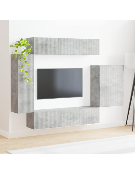 Montaggio a parete 6 pcs Grigio cemento