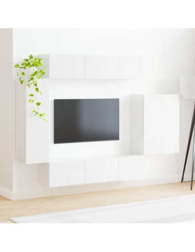 Montaggio a parete 6 pcs Bianco Lucido