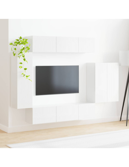 Montaggio a parete 6 pcs Bianco Lucido