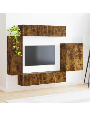 Montaggio a parete 6 pcs Rovere fumé