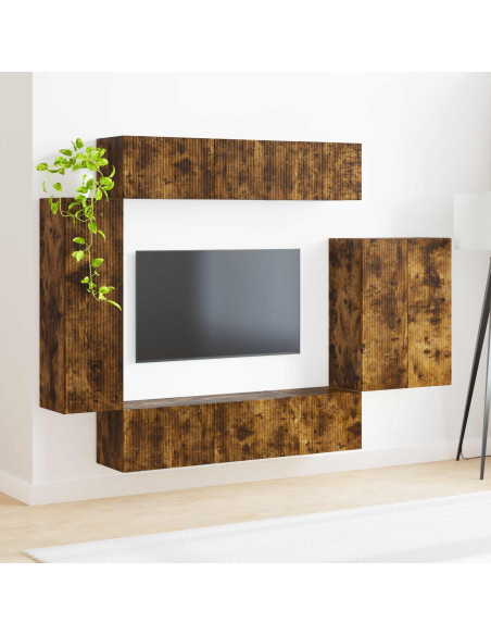Montaggio a parete 6 pcs Rovere fumé