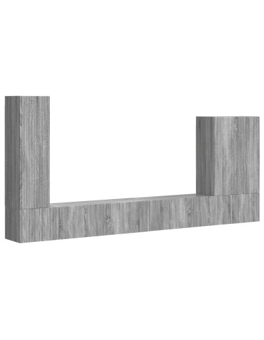 Montaggio a parete 6 pcs Grigio Sonoma