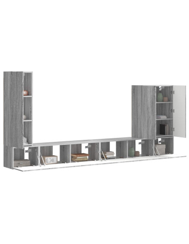 Montaggio a parete 6 pcs Grigio Sonoma