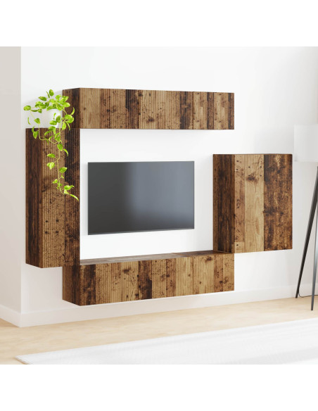 Montaggio a parete 6 pcs Legno vecchio