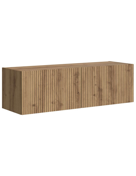 Set di Mobiletto da TV a Parete 6 pz Rovere artigianale