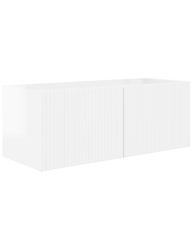 Set mobile TV 2 pcs Bianco Lucido Legno multistrato