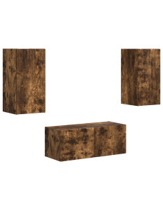 Set mobile TV 2 pcs Rovere fumé Legno multistrato 2