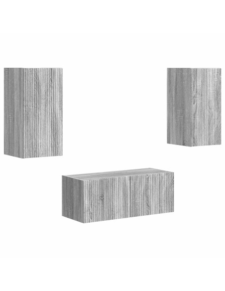 Set mobile TV 2 pcs Grigio Sonoma Legno multistrato