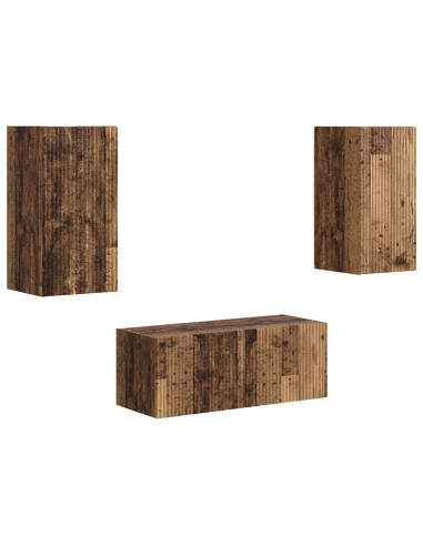 Set mobile TV 2 pcs Legno vecchio Legno multistrato