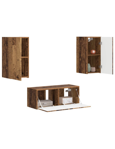 Set mobile TV 2 pcs Legno vecchio Legno multistrato