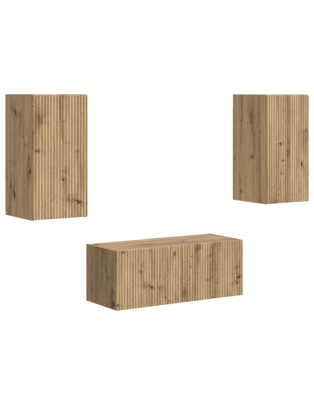 Set mobile TV 2 pcs Rovere artigianale Legno multistrato