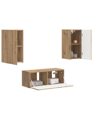 Set mobile TV 2 pcs Rovere artigianale Legno multistrato