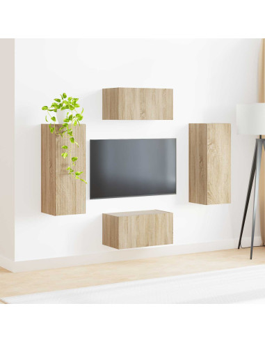 Set mobile TV 2 pcs Rovere Sonoma Legno multistrato