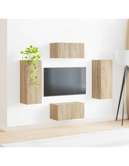 Set mobile TV 2 pcs Rovere Sonoma Legno multistrato