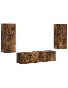 Set mobile TV 2 pcs Rovere fumé Legno multistrato 2