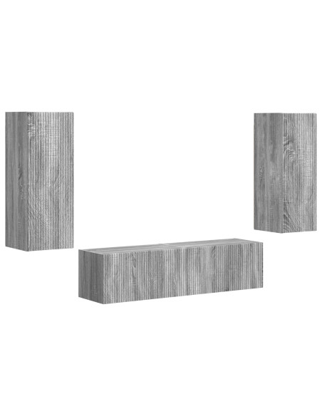 Set mobile TV 2 pcs Grigio Sonoma Legno multistrato