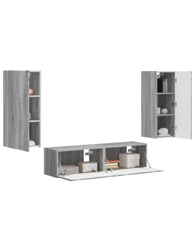 Set mobile TV 2 pcs Grigio Sonoma Legno multistrato