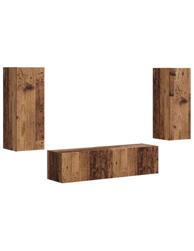 Set mobile TV 2 pcs Legno vecchio Legno multistrato