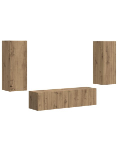 Set mobile TV 2 pcs Rovere artigianale Legno multistrato 2