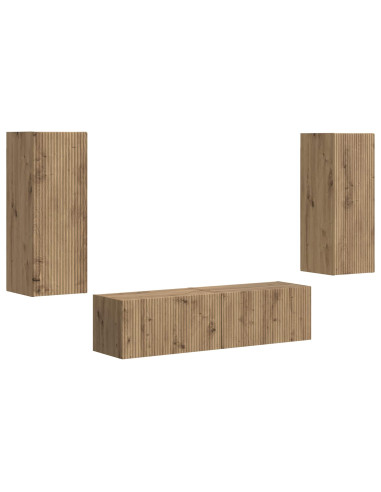 Set mobile TV 2 pcs Rovere artigianale Legno multistrato