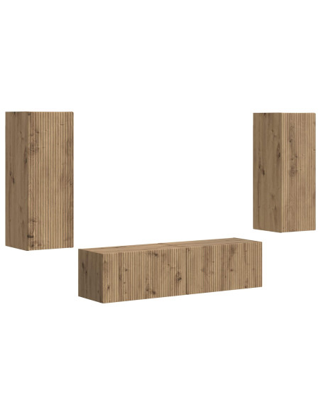 Set mobile TV 2 pcs Rovere artigianale Legno multistrato