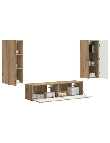 Set mobile TV 2 pcs Rovere artigianale Legno multistrato