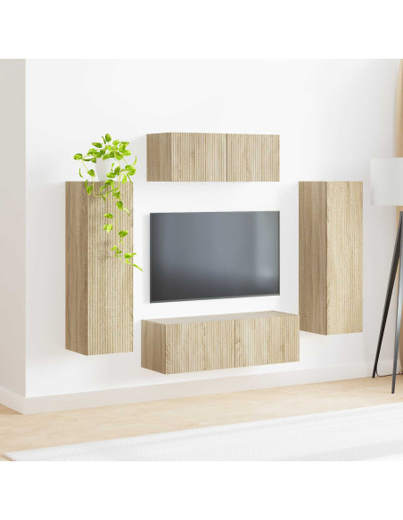 Set mobile TV 3 pcs Rovere Sonoma Legno multistrato