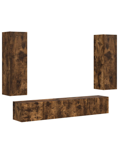 Set mobile TV 3 pcs Rovere fumé Legno multistrato