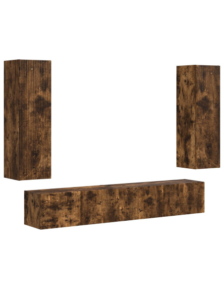 Set mobile TV 3 pcs Rovere fumé Legno multistrato