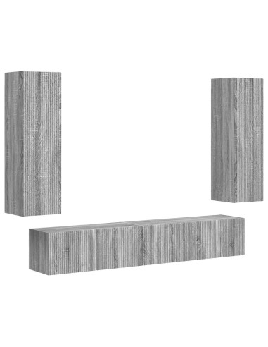 Set mobile TV 3 pcs Grigio Sonoma Legno multistrato