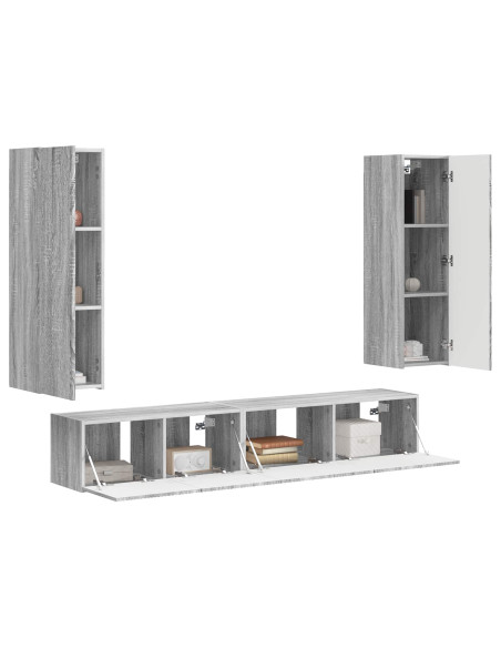 Set mobile TV 3 pcs Grigio Sonoma Legno multistrato