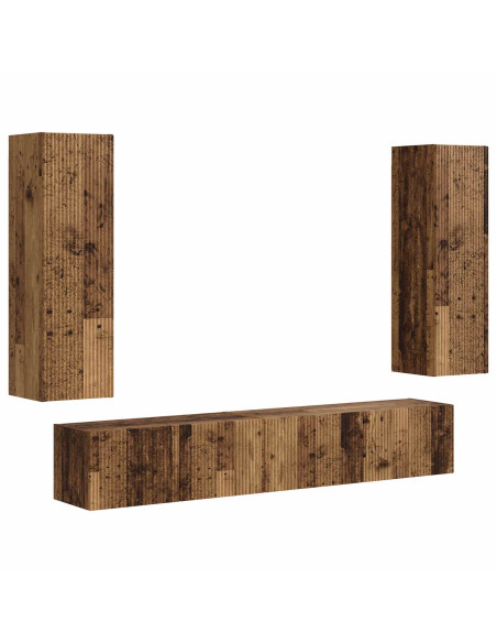 Set mobile TV 3 pcs Legno vecchio Legno multistrato