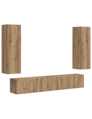 Set mobile TV 3 pcs Rovere artigianale Legno multistrato