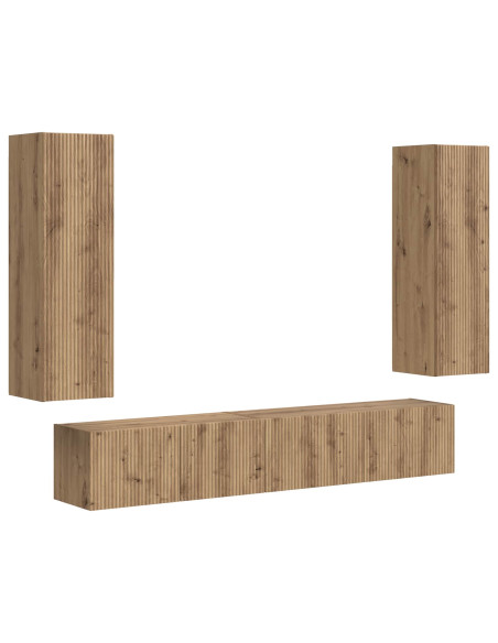 Set mobile TV 3 pcs Rovere artigianale Legno multistrato