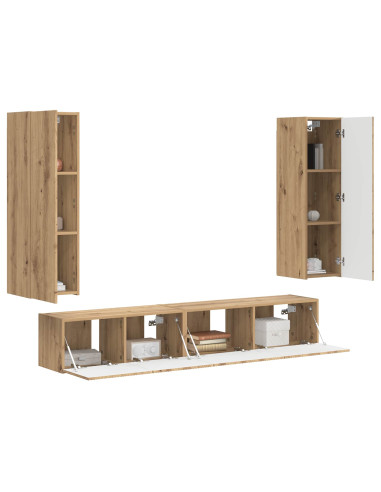 Set mobile TV 3 pcs Rovere artigianale Legno multistrato