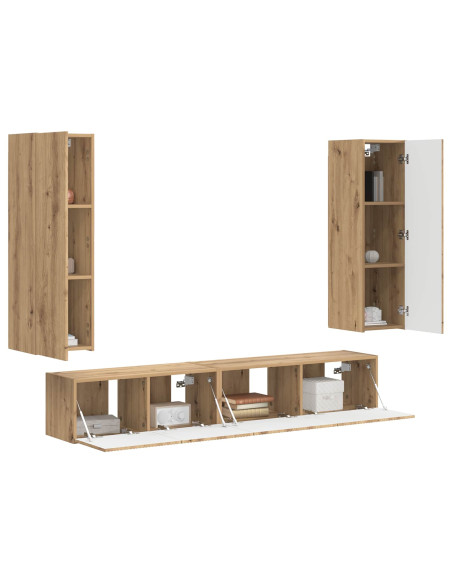 Set mobile TV 3 pcs Rovere artigianale Legno multistrato