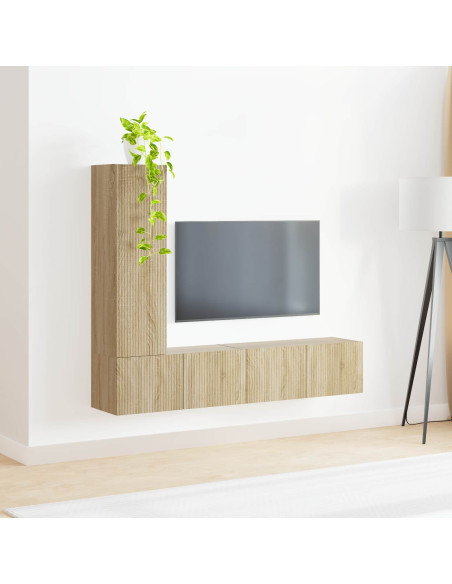 Set mobile TV 3 pcs Rovere Sonoma Legno multistrato