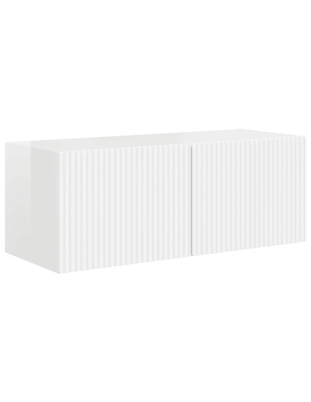 Set mobile TV 3 pcs Bianco Lucido Legno multistrato