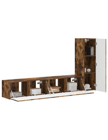 Set mobile TV 3 pcs Rovere fumé Legno multistrato