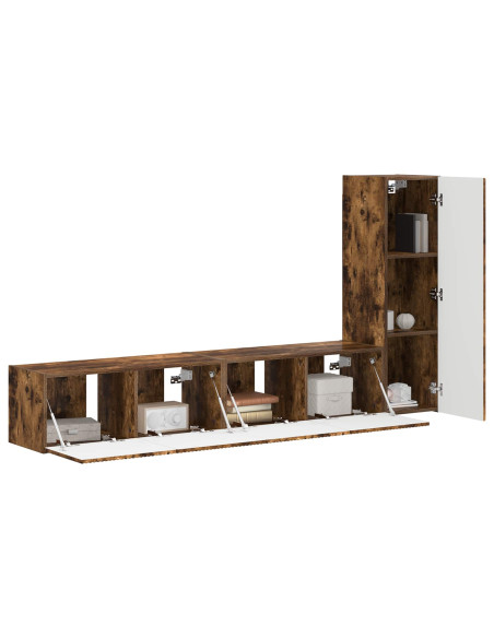 Set mobile TV 3 pcs Rovere fumé Legno multistrato