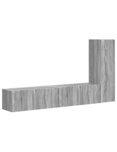 Set mobile TV 3 pcs Grigio Sonoma Legno multistrato 2