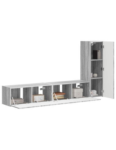 Set mobile TV 3 pcs Grigio Sonoma Legno multistrato