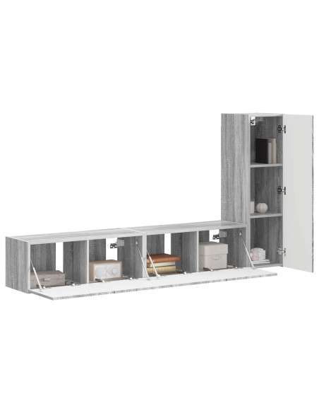 Set mobile TV 3 pcs Grigio Sonoma Legno multistrato