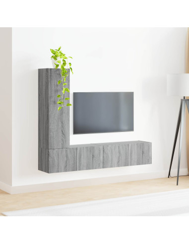 Set mobile TV 3 pcs Grigio Sonoma Legno multistrato