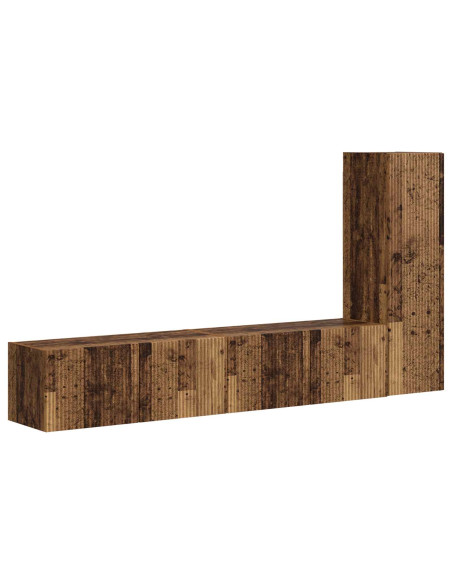 Set mobile TV 3 pcs Legno vecchio Legno multistrato